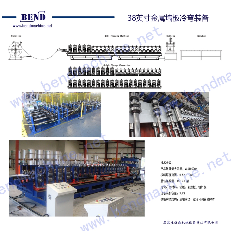 38英寸金属墙板冷弯装备